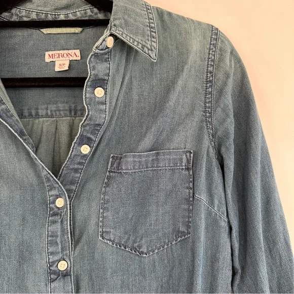Merona Long Sleeve Denim Tunic Size Small - Picture 5 of 5